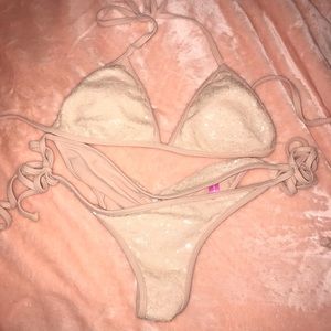 Doll Swimwear Sequin Pink Scrunch Bikini